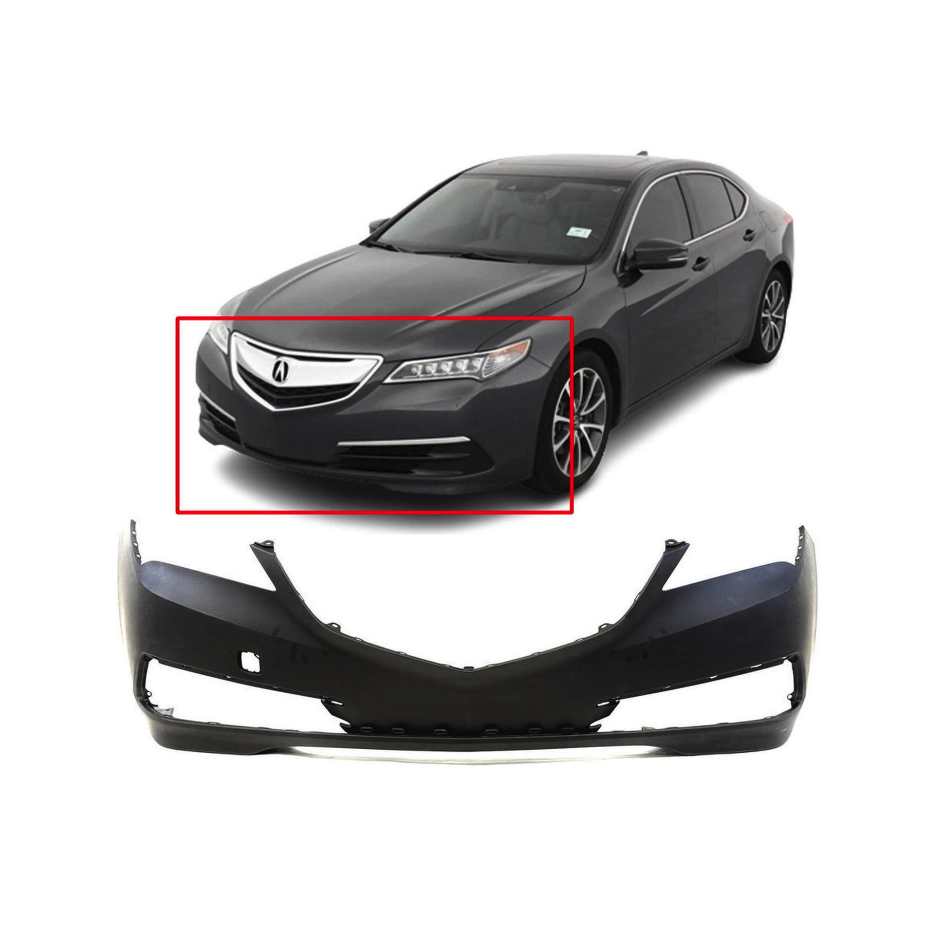 Front Bumper Cover For 2015 Acura TLX Primed 04711TZ3A90ZZ