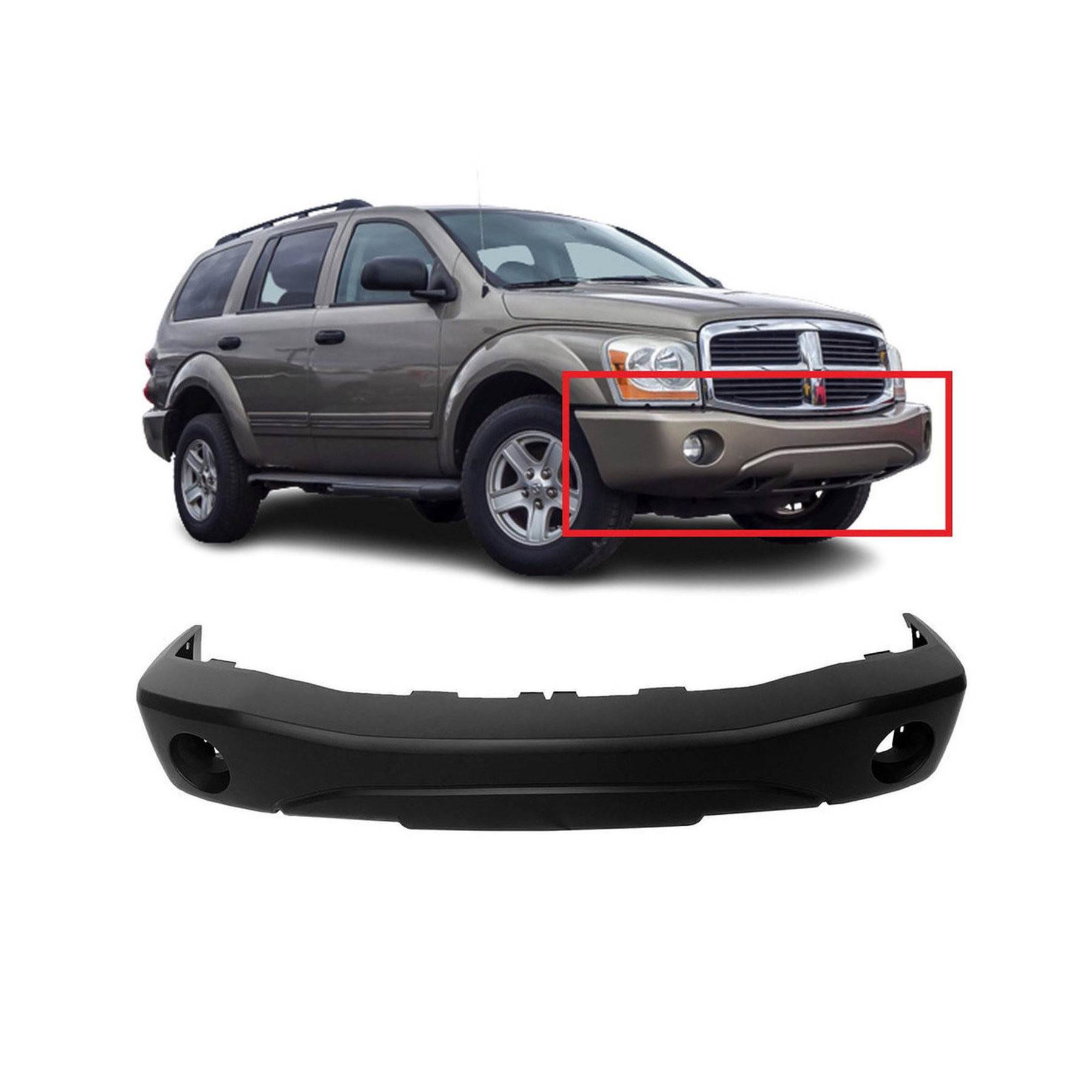 デュランゴ  フロントバンパー 2004-2006 Dodge Durango Primed Front Bumper Cover CH1000418