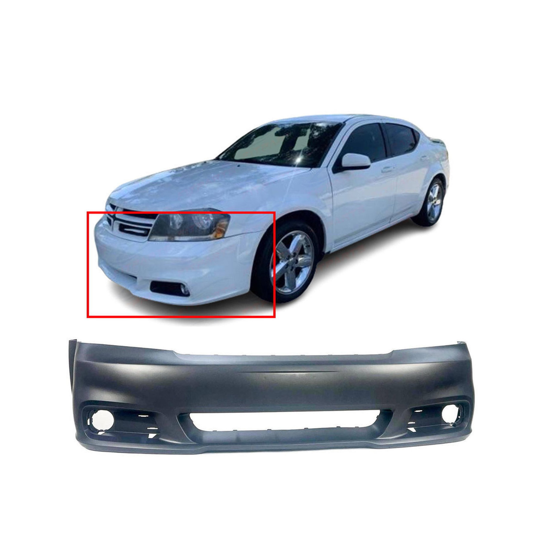2011 - 2014 Dodge Avenger Front Bumper Cover