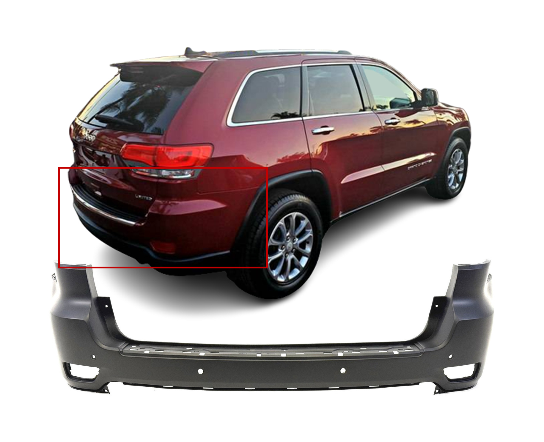 2014 - 2015 Jeep Grand Cherokee Rear Bumper Cover