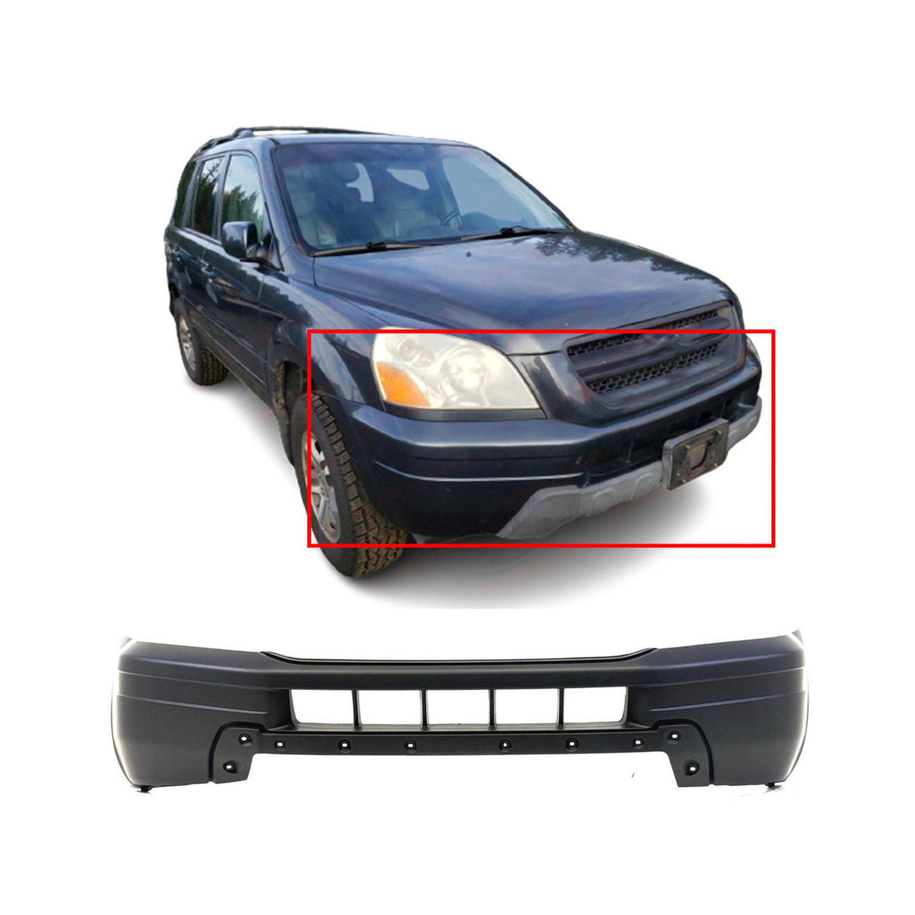 2003-2005 Honda Pilot EX LX Primed Front Bumper Cover HO1000208