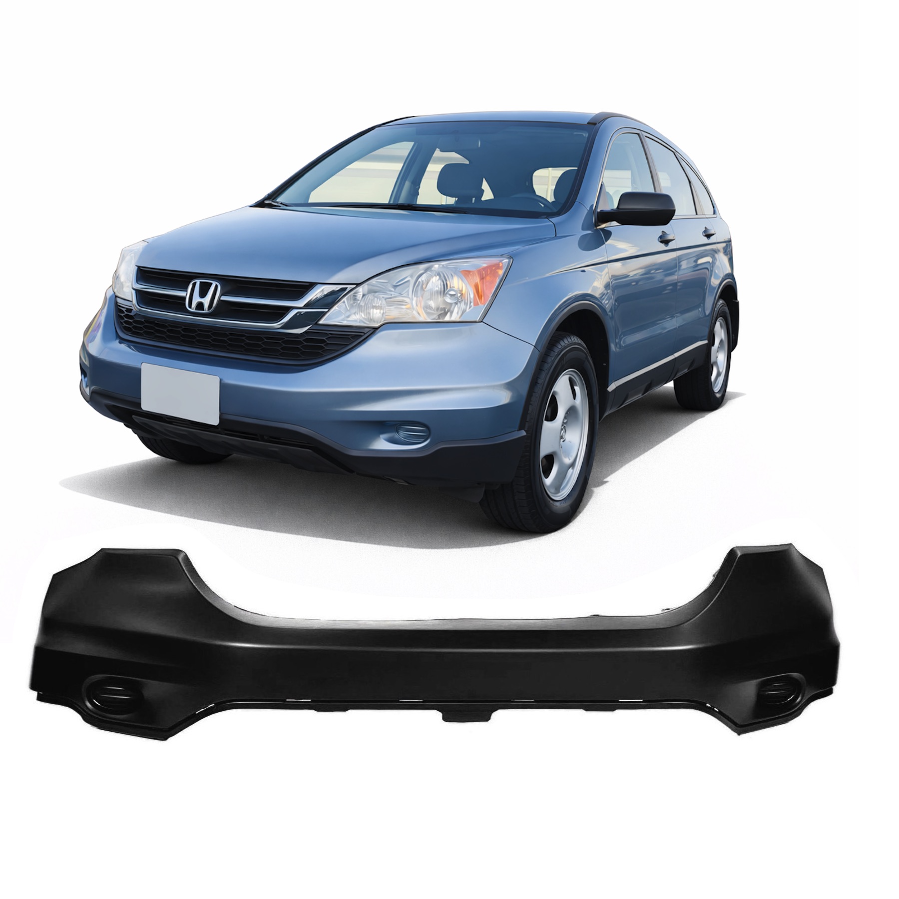 Autoelements Primed Front Upper Bumper Cover For 2010-2011 Honda CR-V | W/Fog Holes