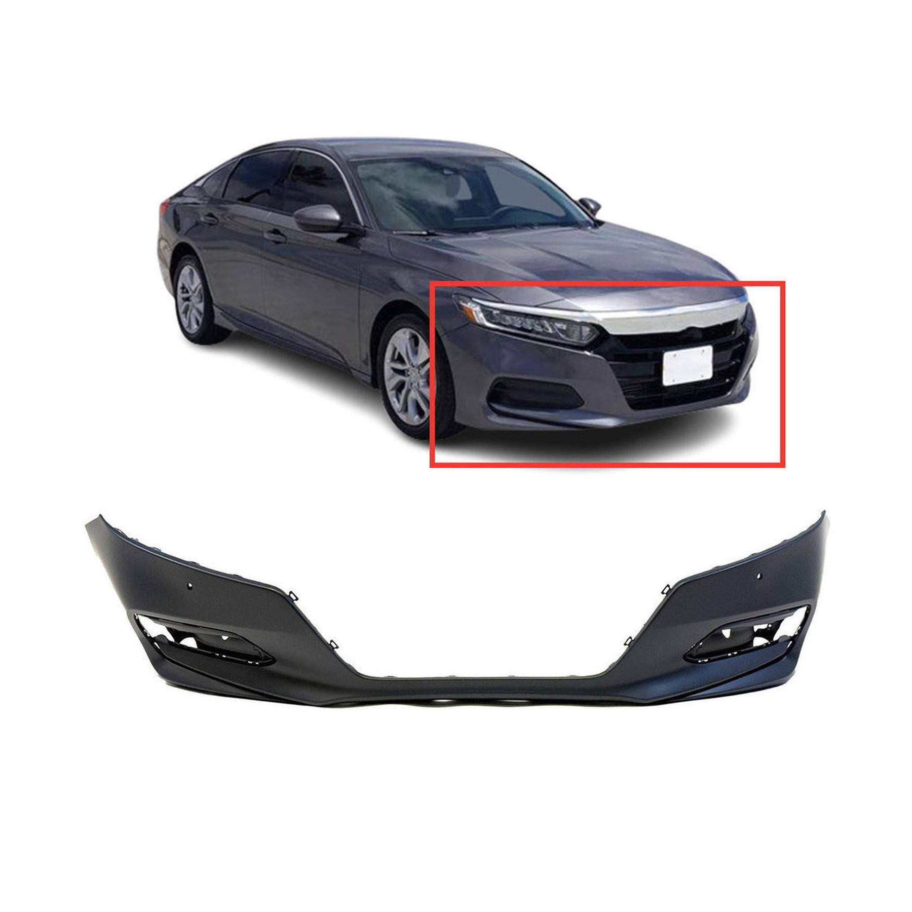 Front Bumper Cover for 2018-2020 Honda Accord w/Park 04711TVAA11ZZ