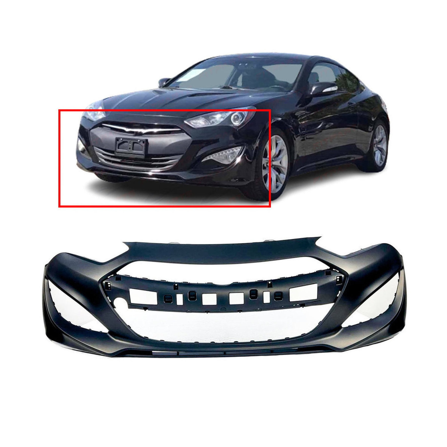 Primed Front Bumper Cover for 2013-2015 Hyundai Genesis Coupe