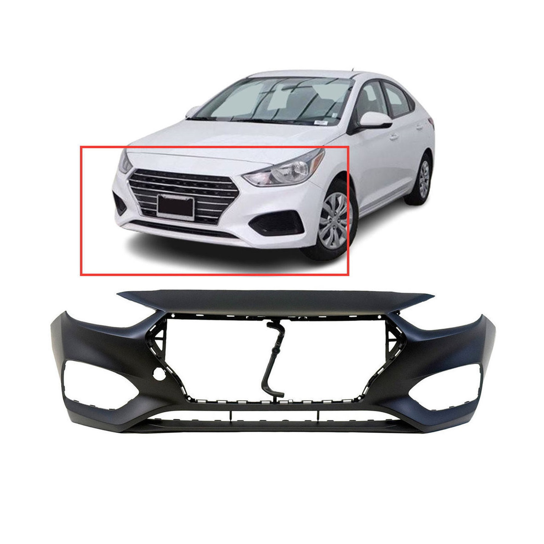 2018 - 2020 Hyundai Accent Front Bumper Cover