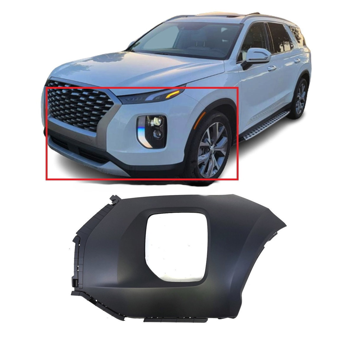 2020 - 2021 Hyundai Palisade Front Driver Side Bumper