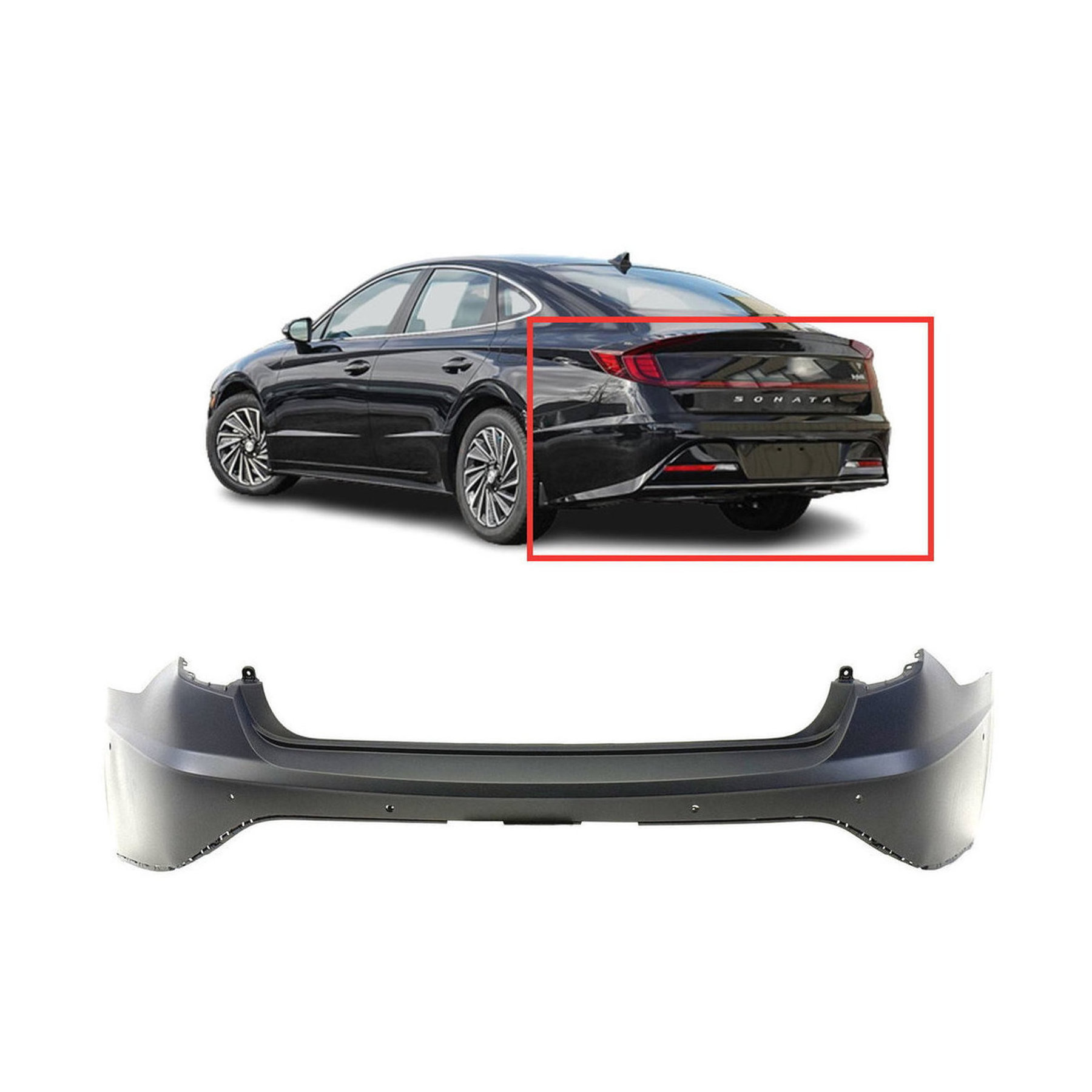 2019 - 2020 Hyundai Sonata Rear Bumper Cover Fascia