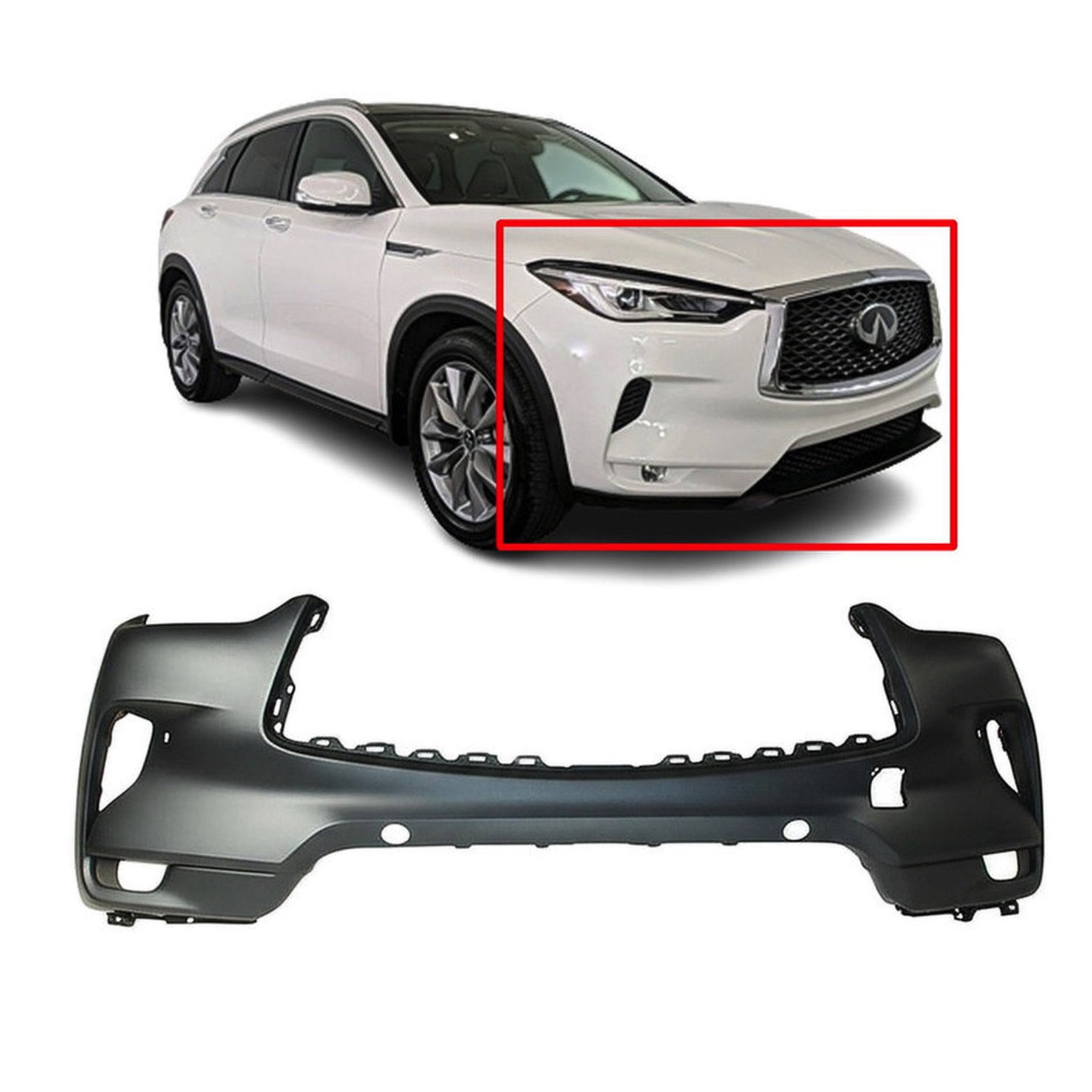 2019 - 2022 Infiniti Q50 Front Bumper Cover