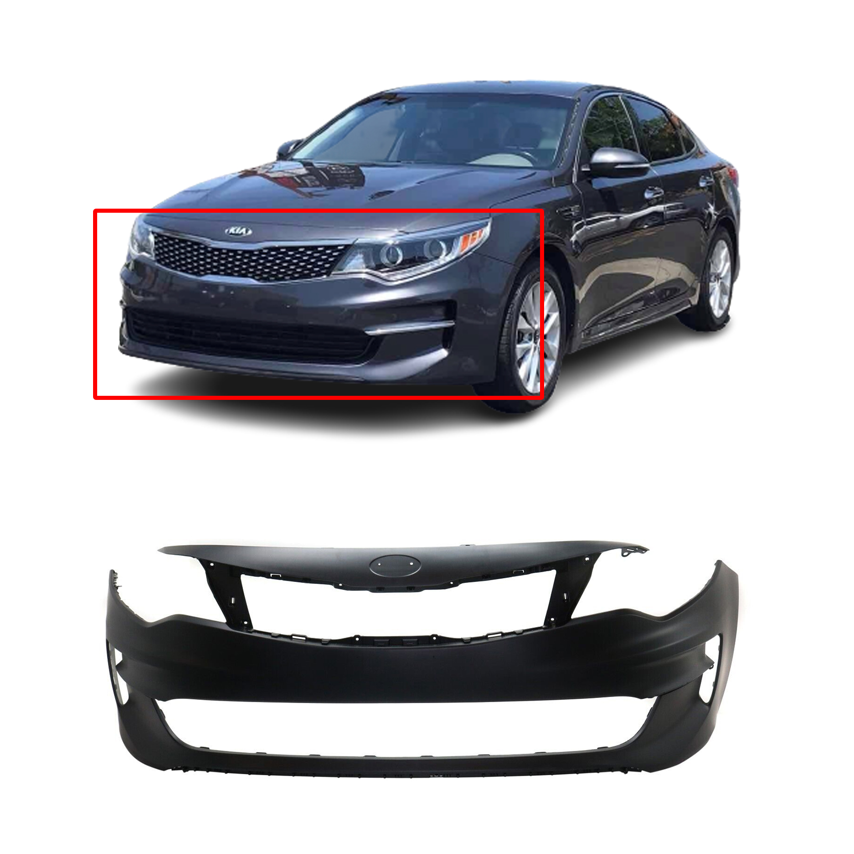 Front Bumper Cover For 2016-2018 Kia Optima KI1000182 86511D5000