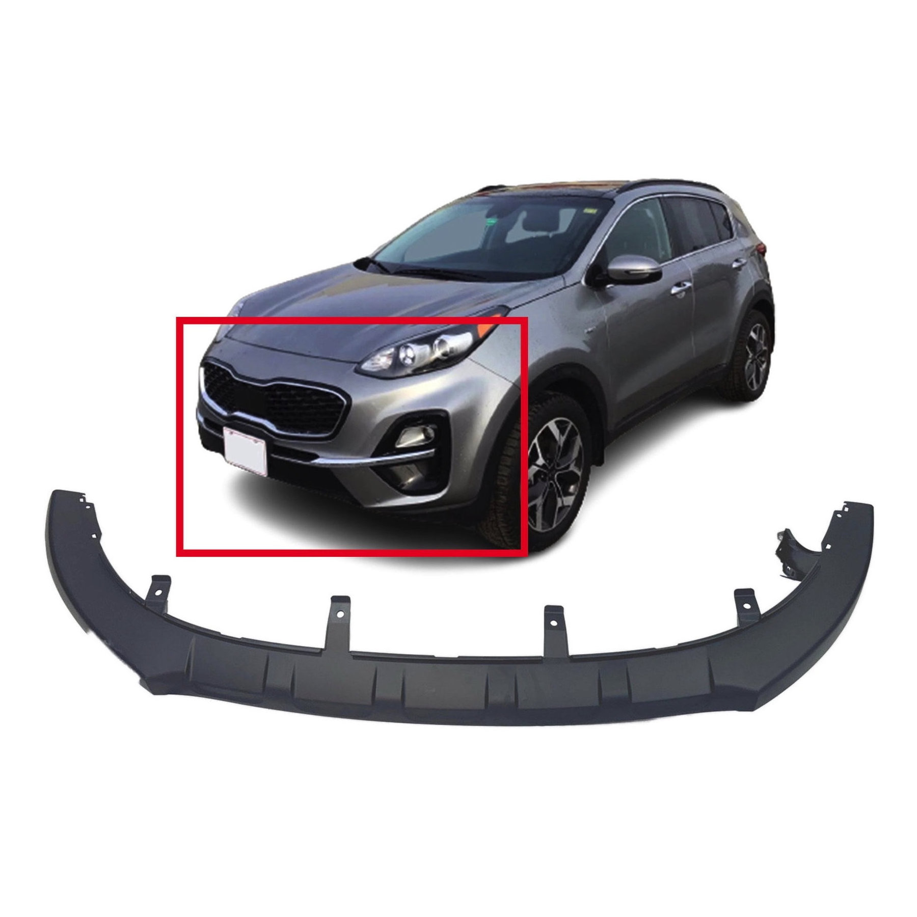 Front Lower Bumper Cover For 2020-2021 Kia Sportage 86512D9500