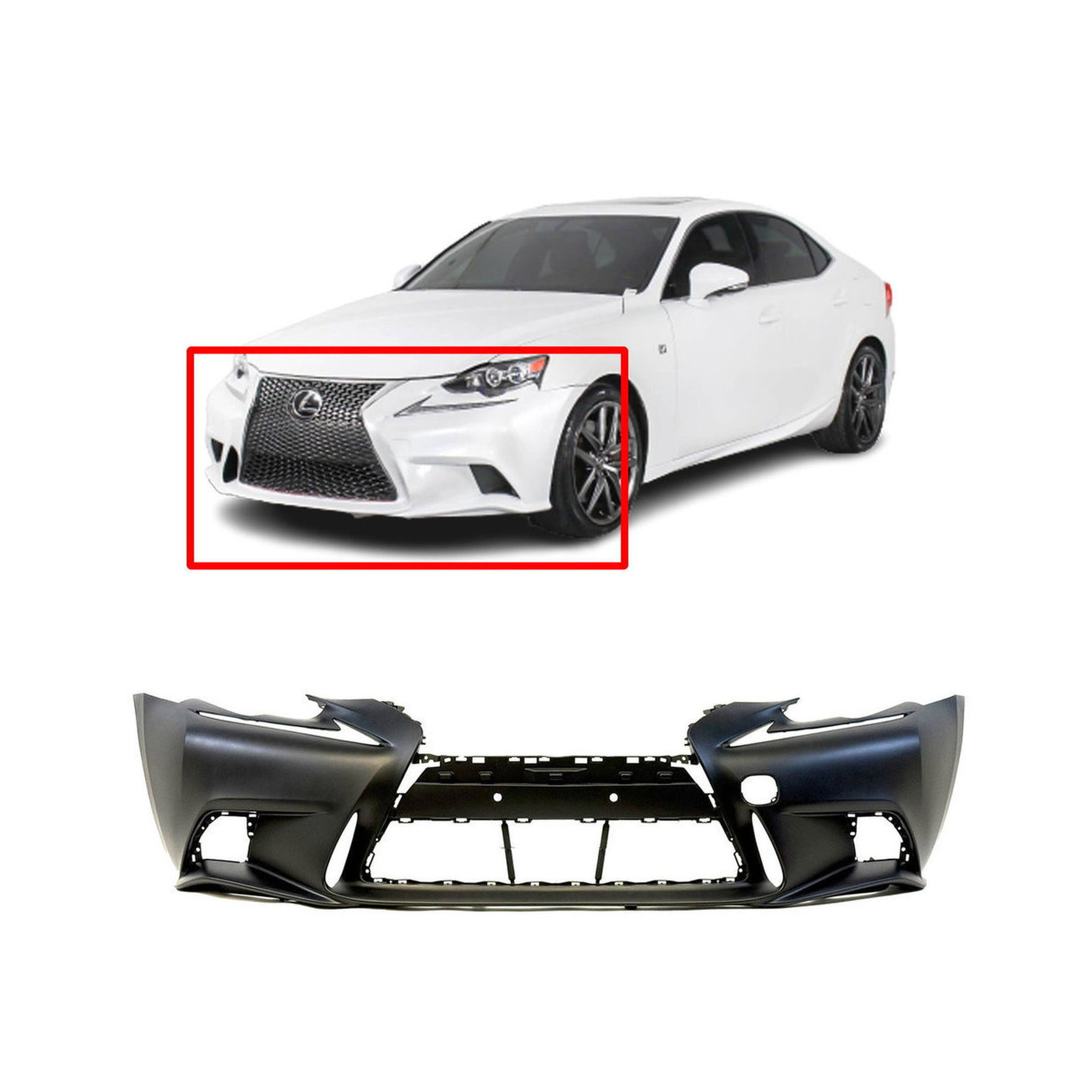 レクサスis250 2014-2016 Lexus IS250/350 Sedan Primed Front Bumper Cover