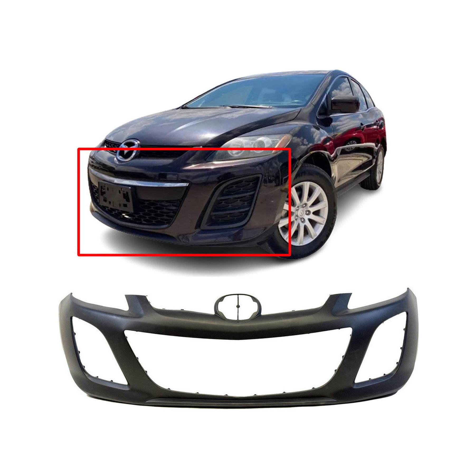 Front Bumper Cover For 2010-2012 Mazda CX-7 Primed EH4450031FBB