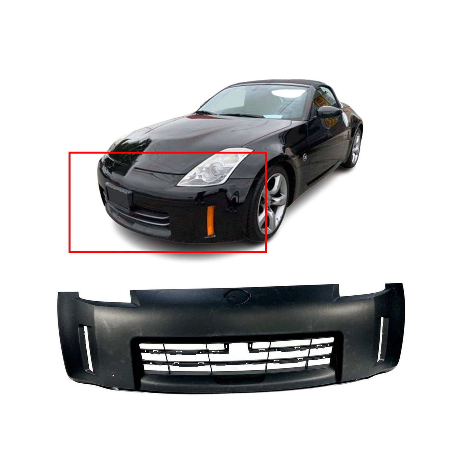 2006-2009 Nissan 350Z Primed Front Bumper Cover NI1000234