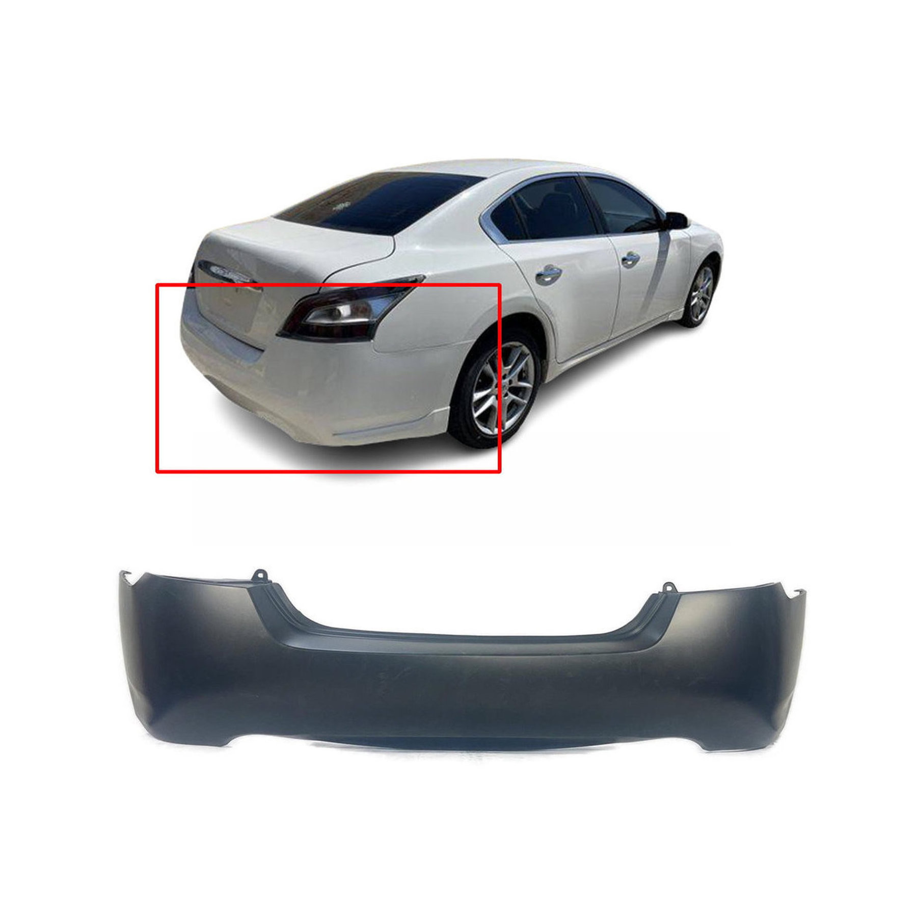 ひゅーまん 2009-2014 Nissan Maxima Sedan Primed Rear Bumper Cover NI1100264