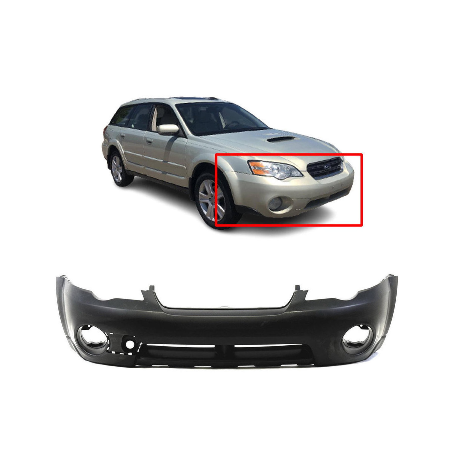Front Bumper Cover For 2005-2007 Subaru Outback Primed 57704AG03A