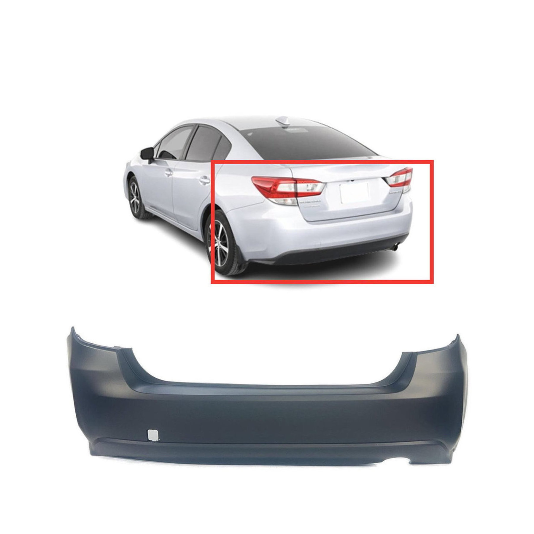 Rear Bumper Cover for 2017-2020 Subaru Impreza Sedan 57704FL21A