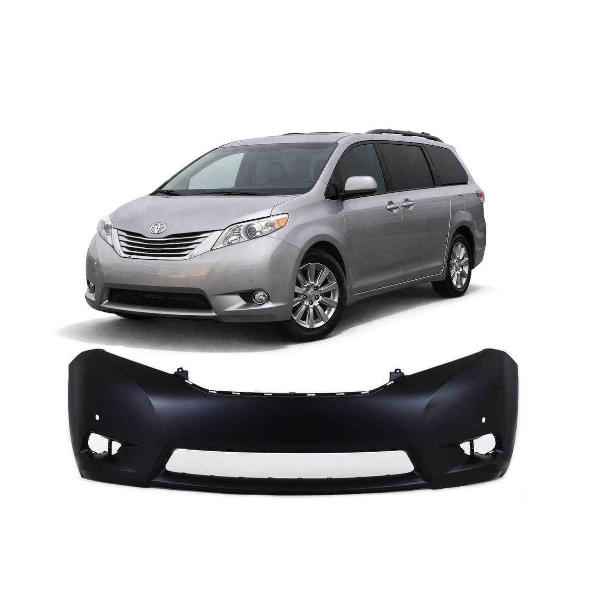 Front Bumper Cover for Toyota Sienna 2011-2017 Primed XLE 52119