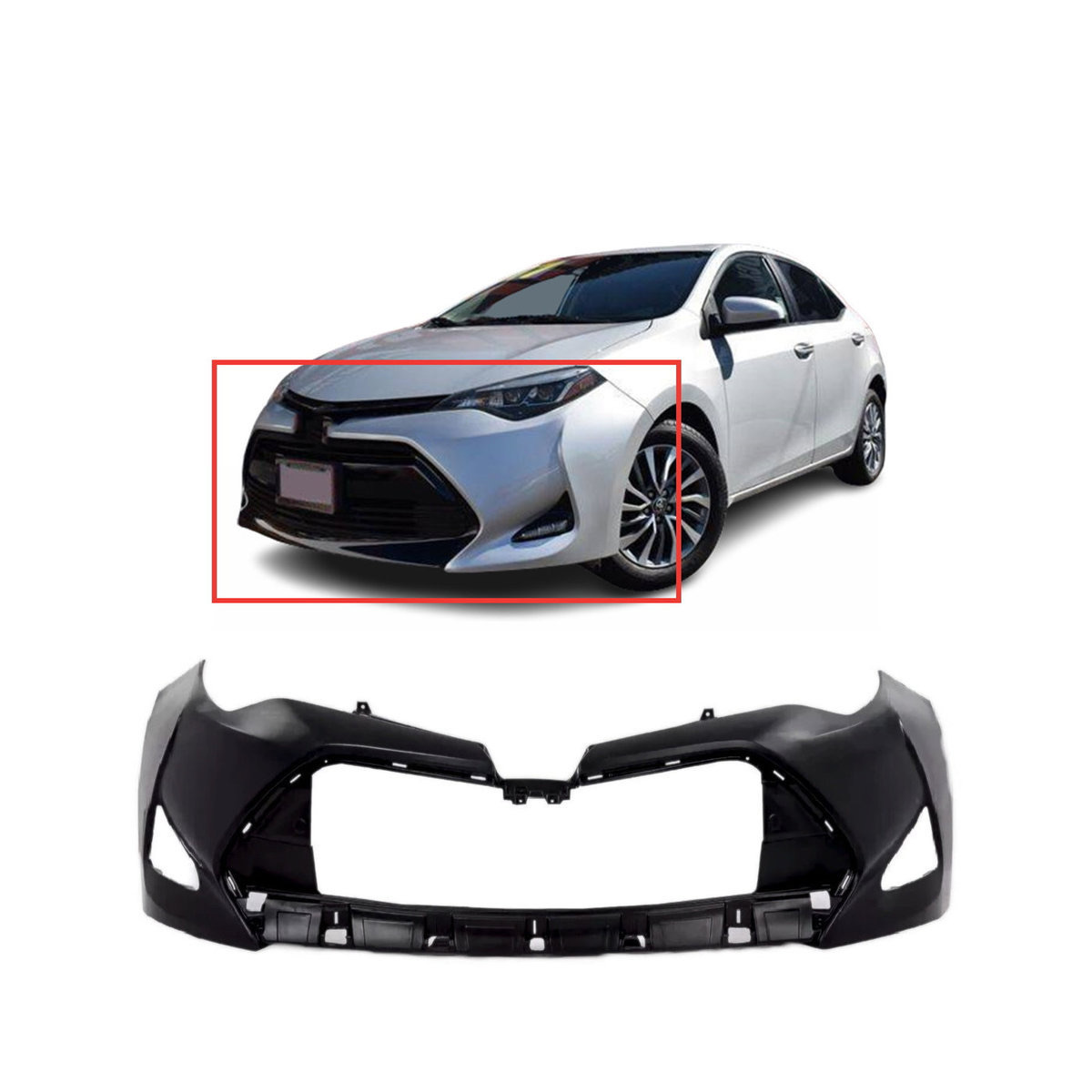 2017 - 2019 Toyota Corolla Front Bumper Cover