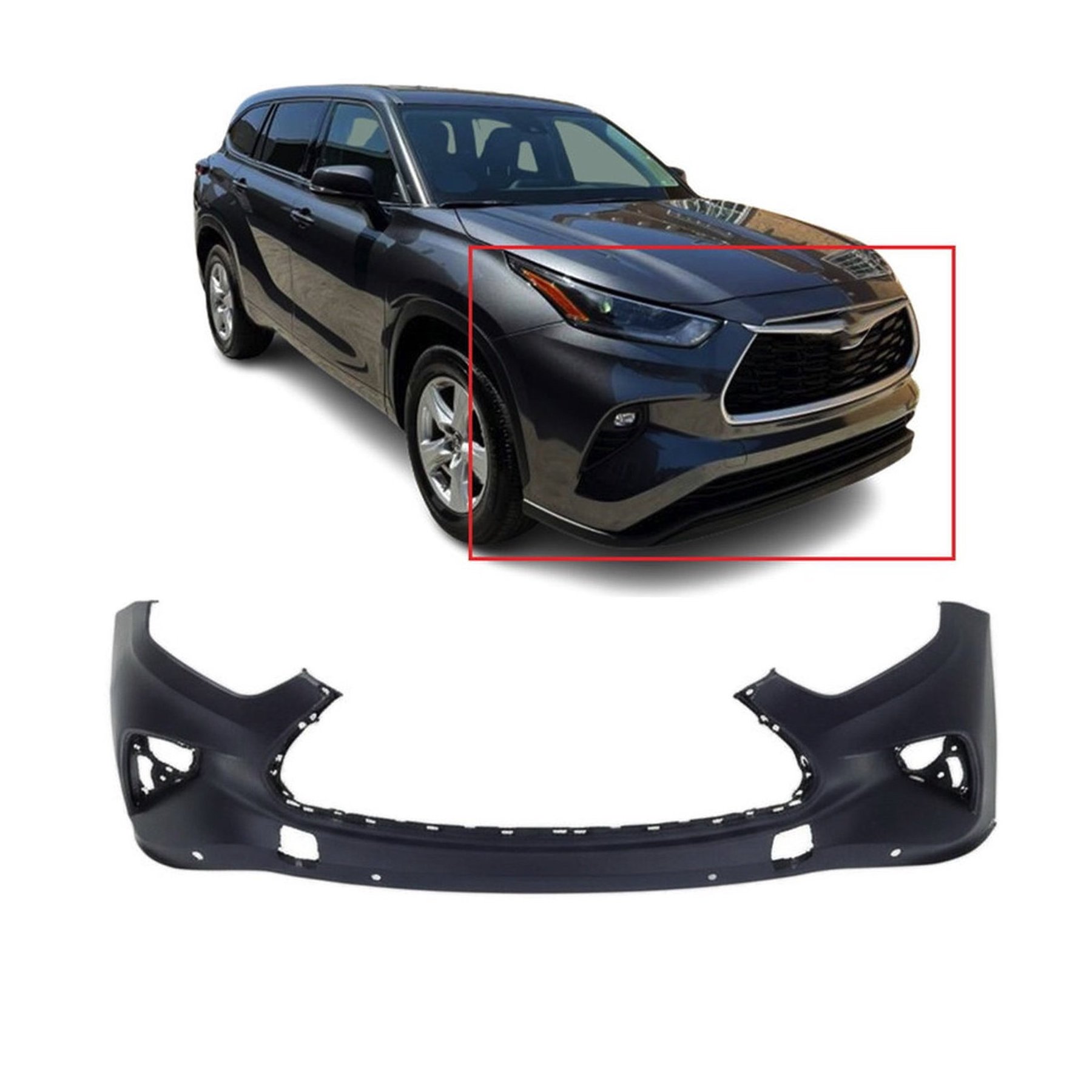 Front Bumper Cover For 2020-2022 Toyota Highlander 521190E951