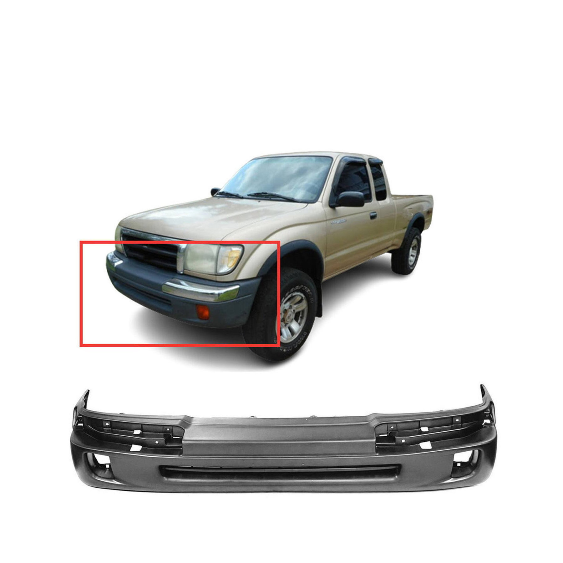 Front Bumper Cover Fascia for 1998-2000 Toyota Tacoma 5391104090