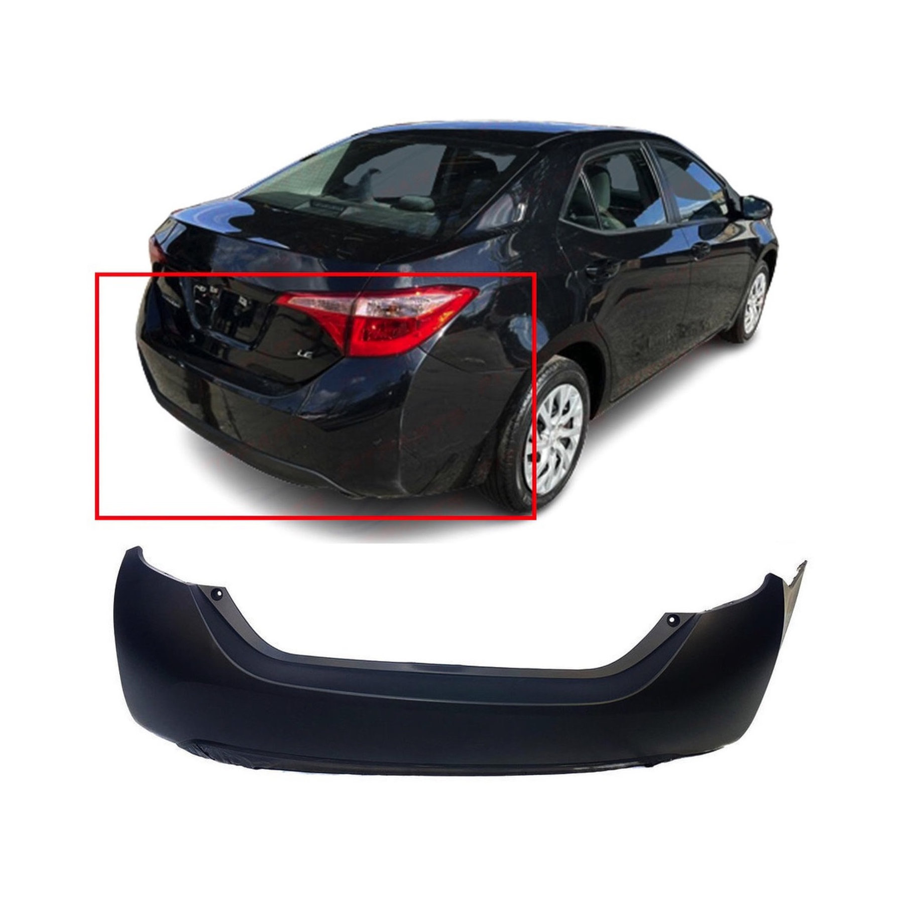 Primed Rear Bumper Cover for 2014-2019 Toyota Corolla 5215903901
