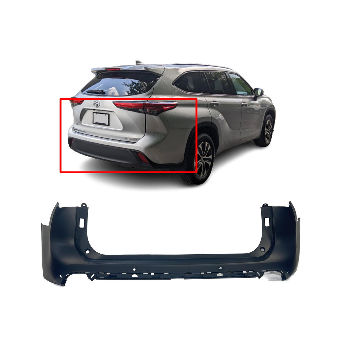 2020 - 2023 Toyota Highlander Rear Upper Bumper Cover
