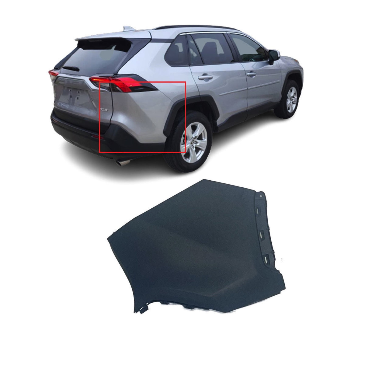 2019-2023 Toyota RAV4 Primed Rear Right Bumper End TO1117110