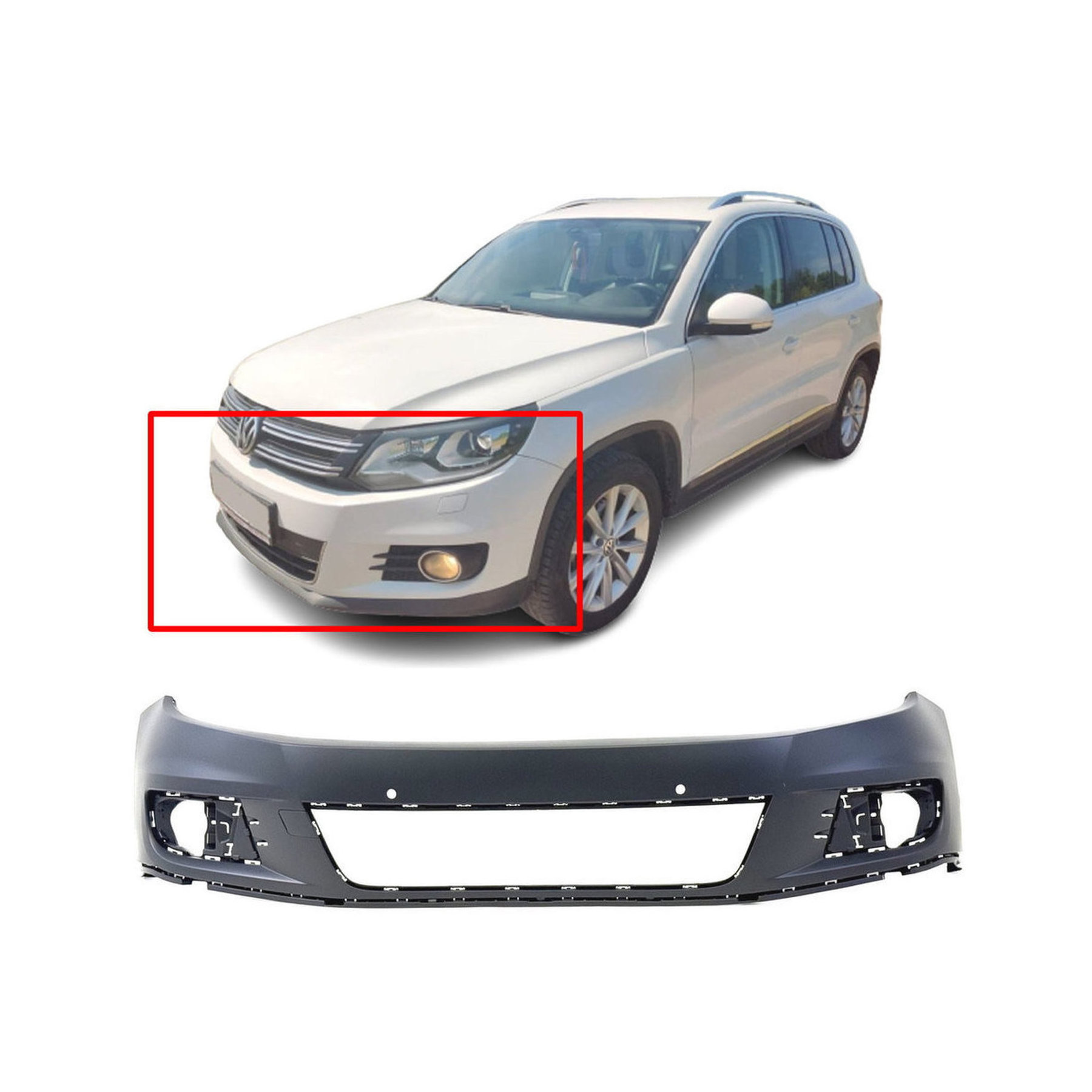 2012 - 2016 Volkswagen Tiguan Front Bumper Cover