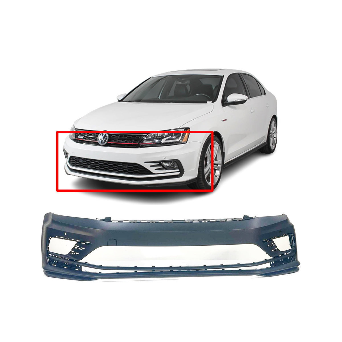 2016 - 2018 Volkswagen Jetta Front Bumper Cover