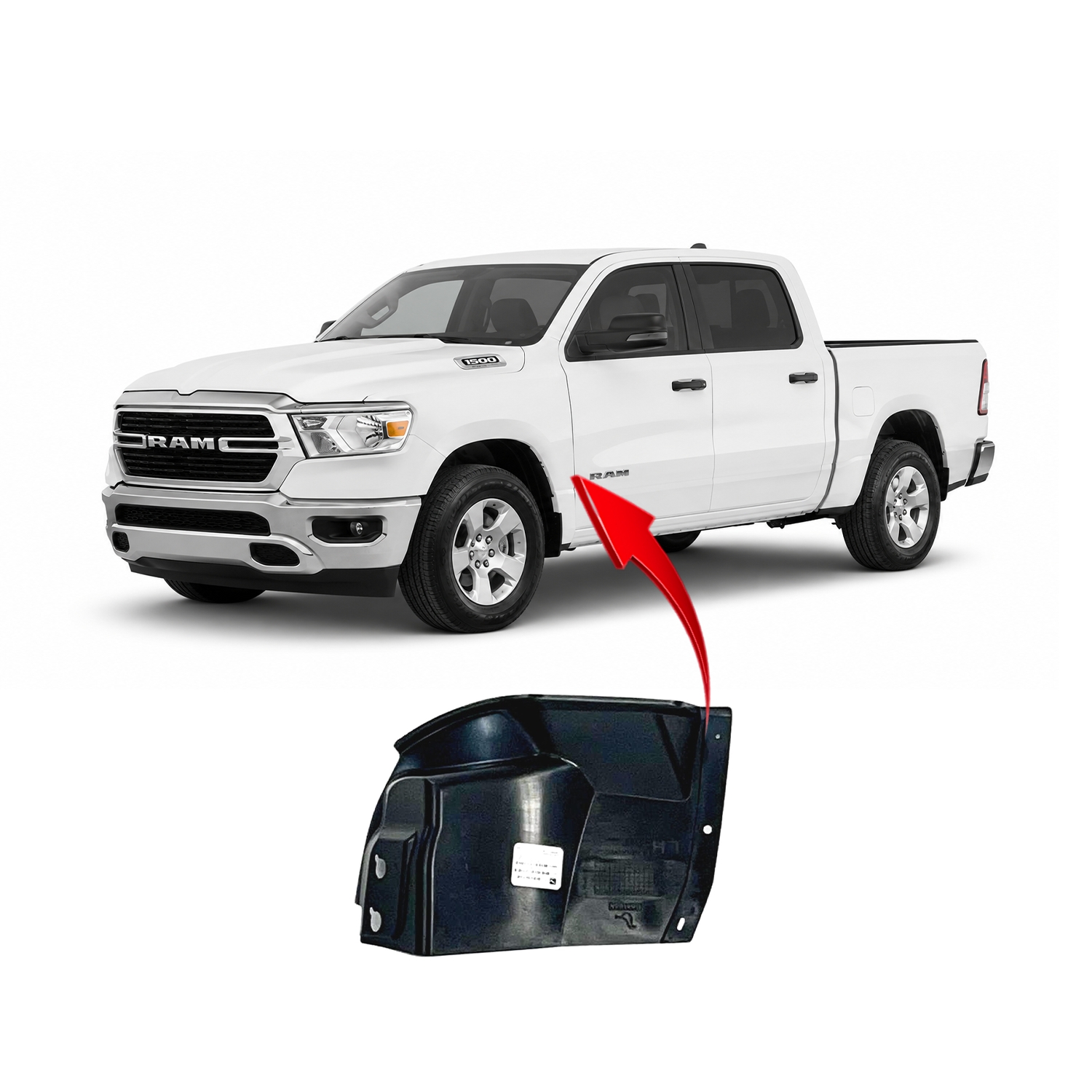 2019-2022 Dodge RAM 1500 Front Left Driver Side Fender Liner