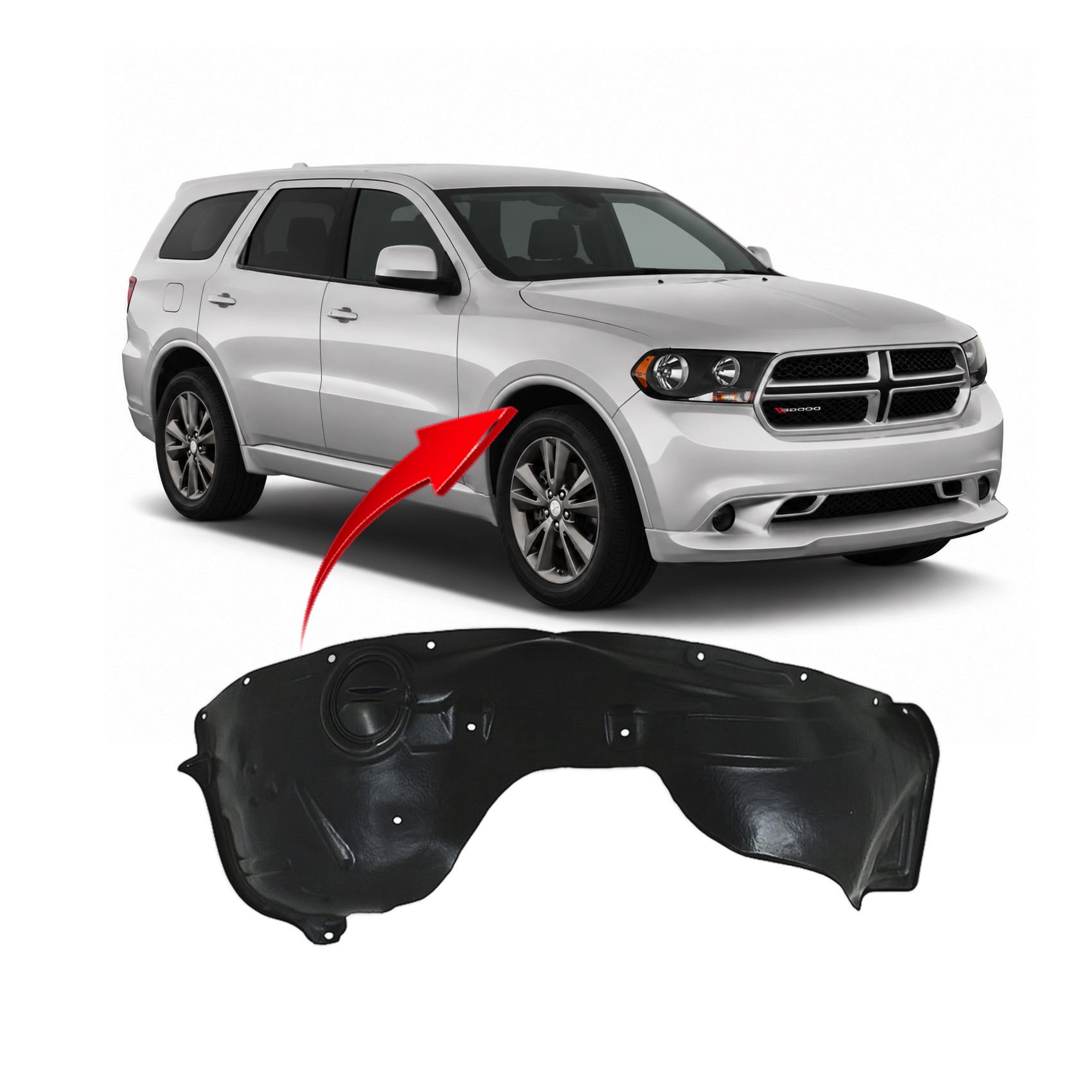 2011-2017 Dodge Durango Front Right Fender Liner CH1249156