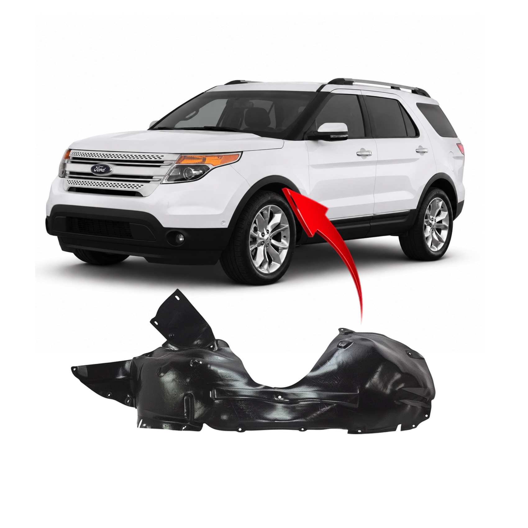 Front Left Driver Side Fender Liner For 2011-2015 Ford Explorer