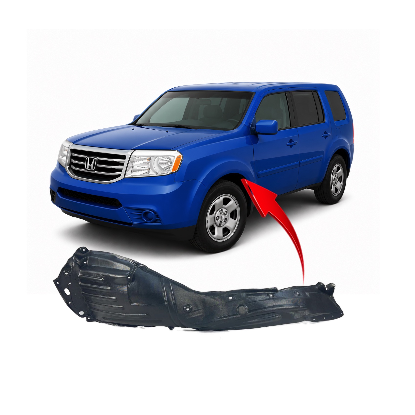 2012-2015 Honda Pilot Front Left Fender Liner HO1248153