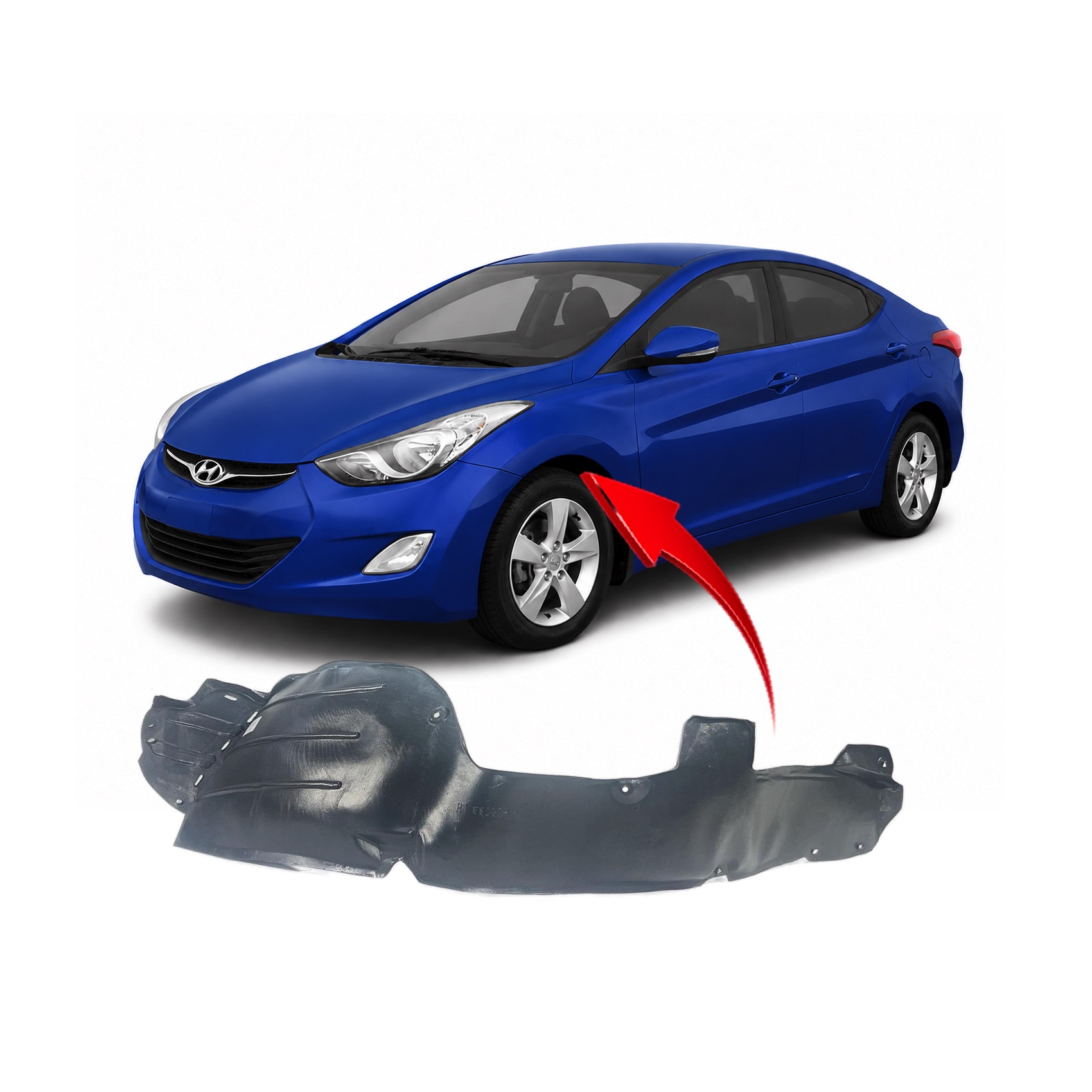 2011 - 2013 Hyundai Elantra Front Driver Side Fender Liner