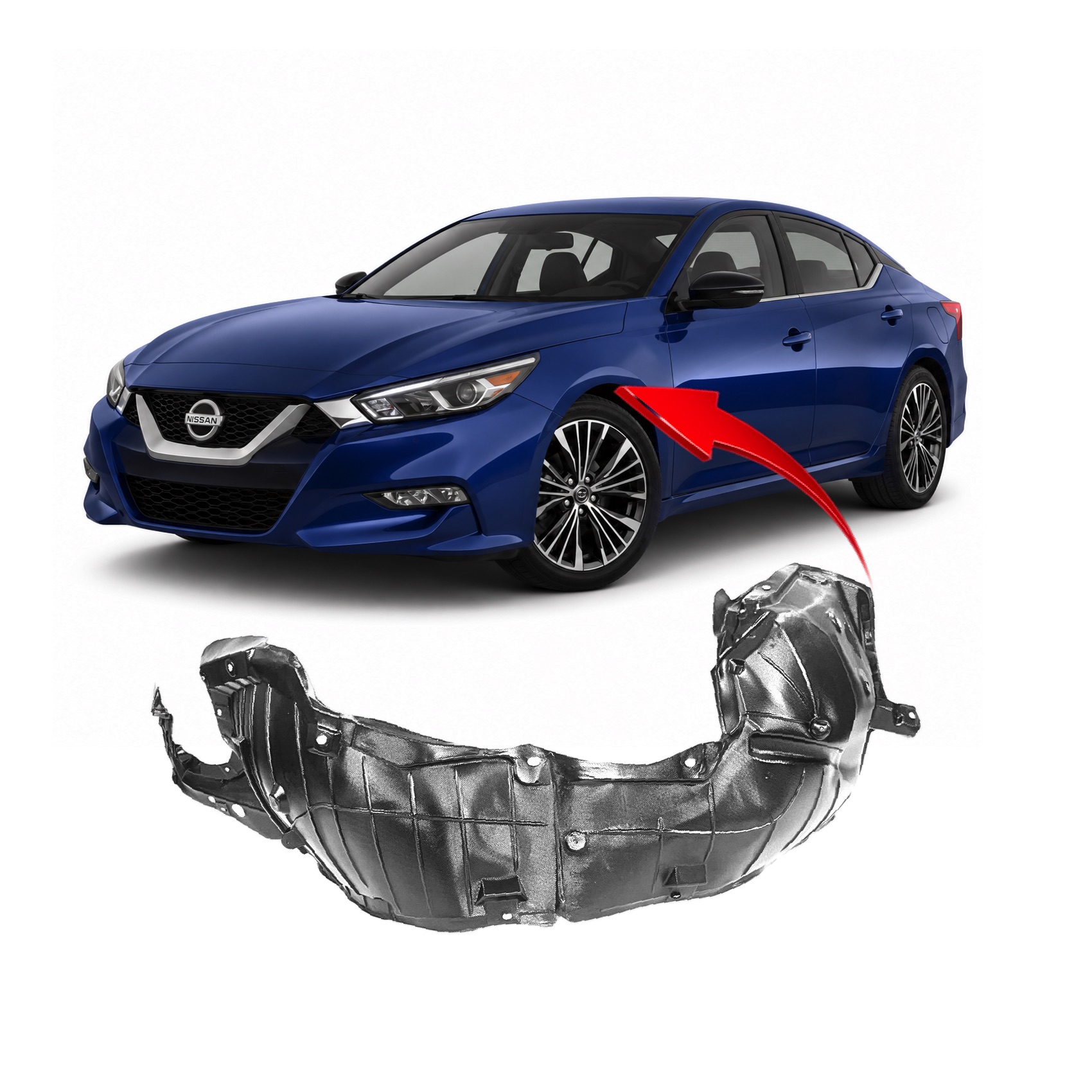 2016-2019 Nissan Maxima Front Left Driver Side Fender Liner