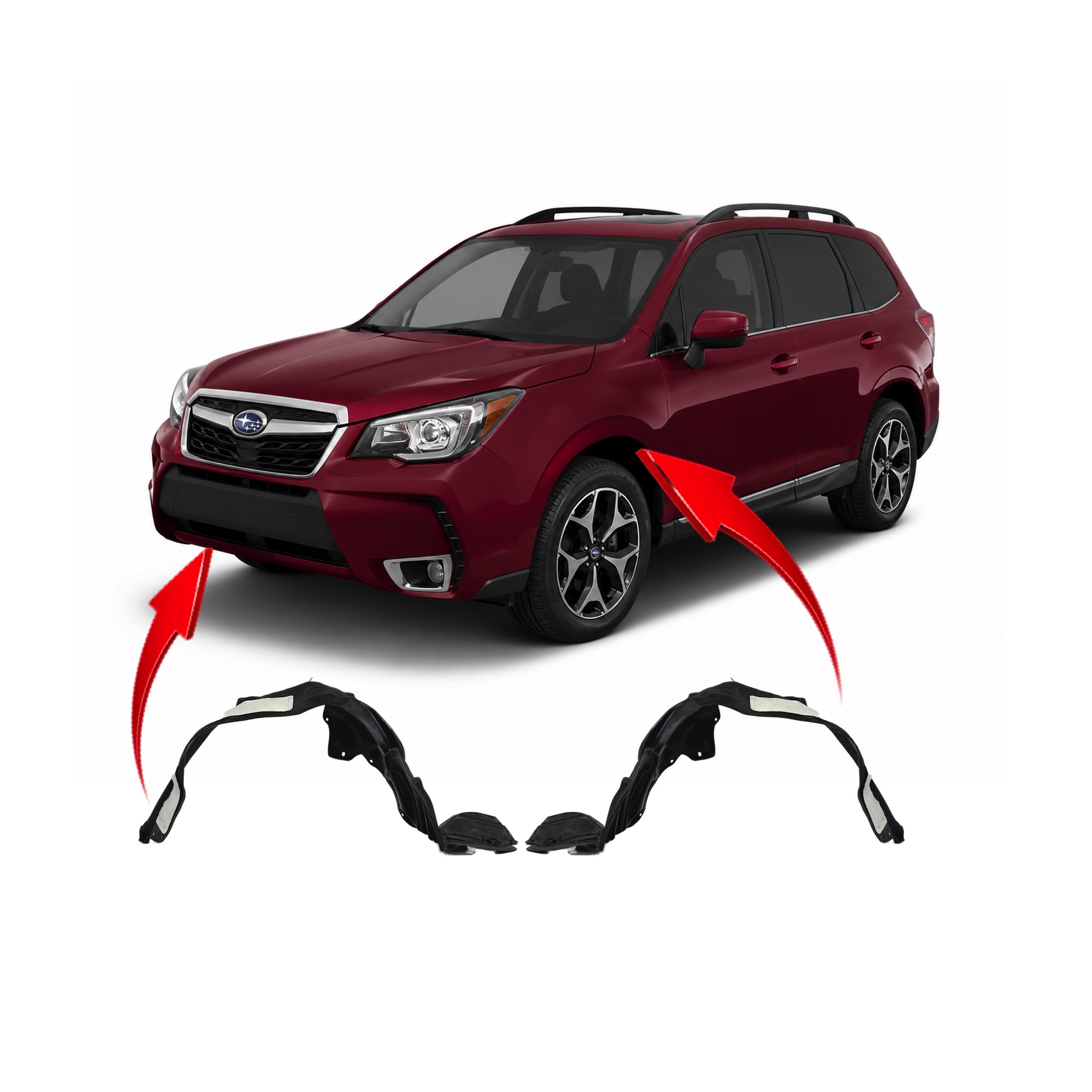 2014 - 2018 Subaru Forester Set of 2 Front Fender Liners