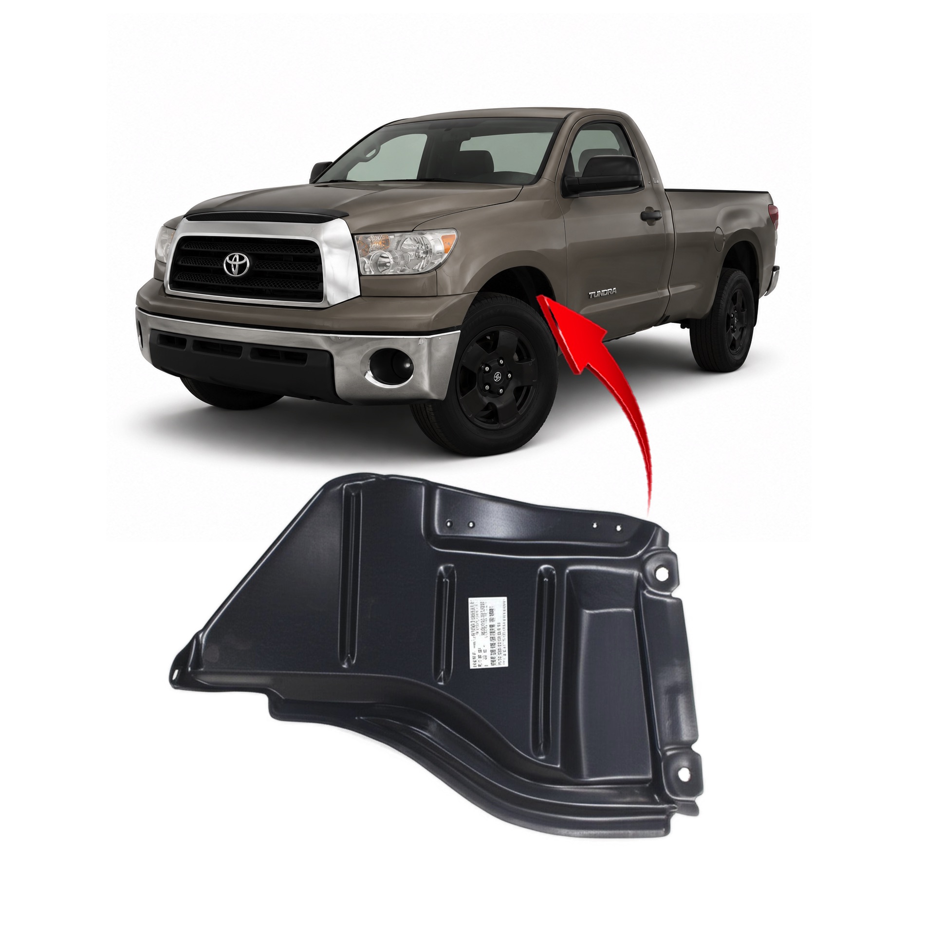 2007-2013 Toyota Tundra Front Left Driver Side Fender Liner