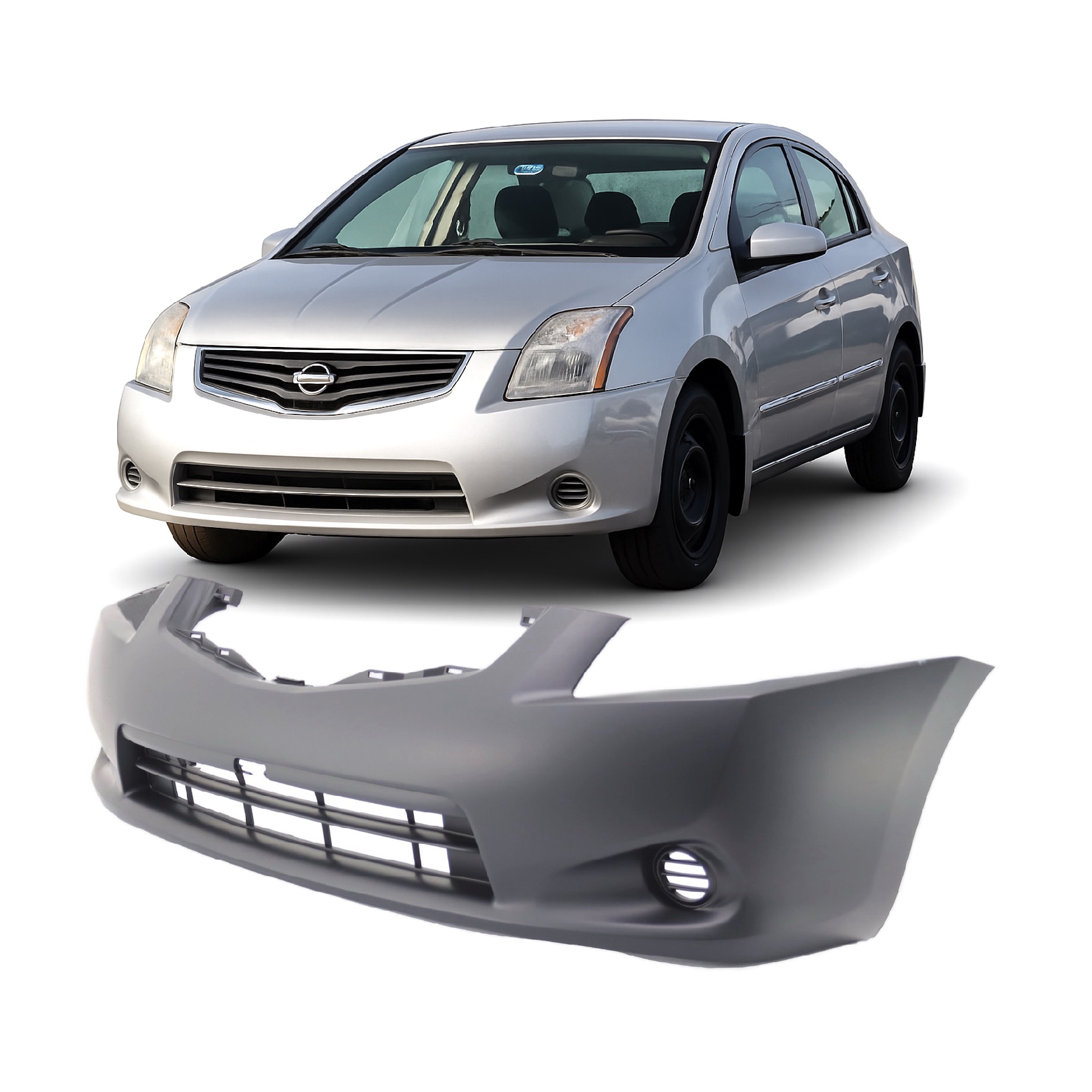 2010-2012 Nissan Sentra Sedan Base S Front Bumper Cover NI1000271 62022ZT51J